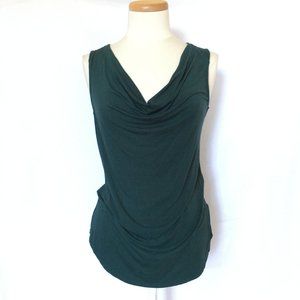 Sarin Mathews Green Draped Neck Sleeveless Top M